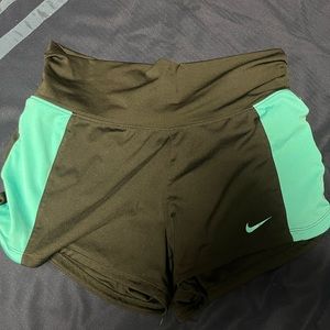 Black and Turquoise Nike Shorts
